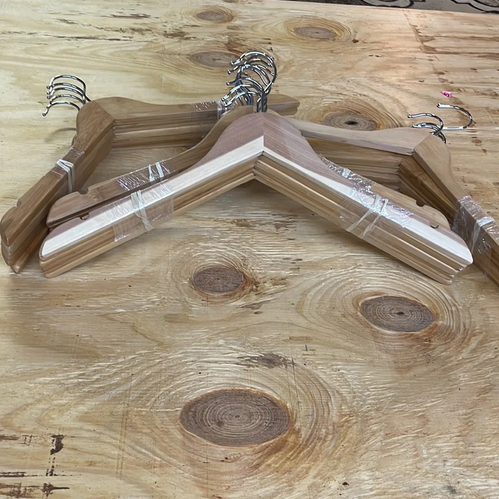 20 Bamboo Wooden Shirt Hangers